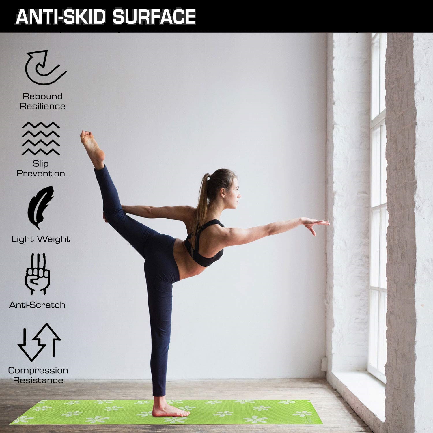 Best Strauss Anti Skid Floral Yoga Mat