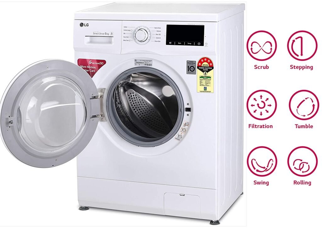 LG 6.0 Kg 5 Star Inverter Fully-Automatic Front Loading Washing Machine