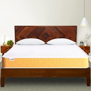 SleepX Dual Comfort Mattress 5 inch Queen Bed Size, High Density (HD) Foam- Medium Soft & Hard (Orange, 72x60x5 Inches)