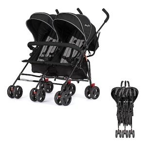 Dream On Me, Volgo Twin Umbrella Stroller, Black (446-BLK)