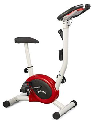 Lifelong LLF135 FitPro Stationary Exercise Belt Bike for Weight Loss at Home with Display and Resistance Control, White (Free Installation Assistance)