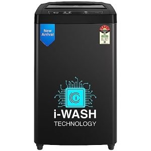 Godrej 6.5 Kg 5 Star I-Wash Technology for Automatic One Touch Wash Fully-Automatic Top Load Washing Machine (2023 Model, WTEON 650 AP 5.0 GPGR, Graphite Grey, With Toughened Glass Lid)