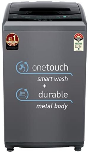 Panasonic 6 Kg 5 Star Fully-Automatic Top Load Washing Machine ( NA-F60LF1HRB, Grey, Durable Metal Body, 8 Wash Program, Aquabeat wash technology, One touch smart wash, 2022 model)