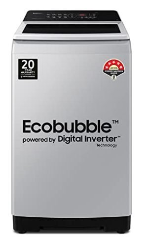 Samsung 7 kg, 5 star, Eco Bubble Technology, Digital Inverter Motor, Soft Closing Door, Fully-Automatic Top Load Washing Machine (WA70BG4441YYTL, Lavender Gray)